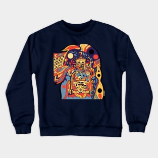 pakal the mister astronaut in mayan ship ecopop Crewneck Sweatshirt